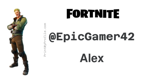 Example Fortnite business card